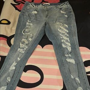 Almost Famous Light Blue Distressed Skinny Jeans